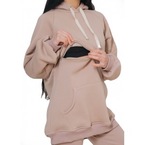 Спортивный костюм для кормящих мам с секретом для кормления Бежевый